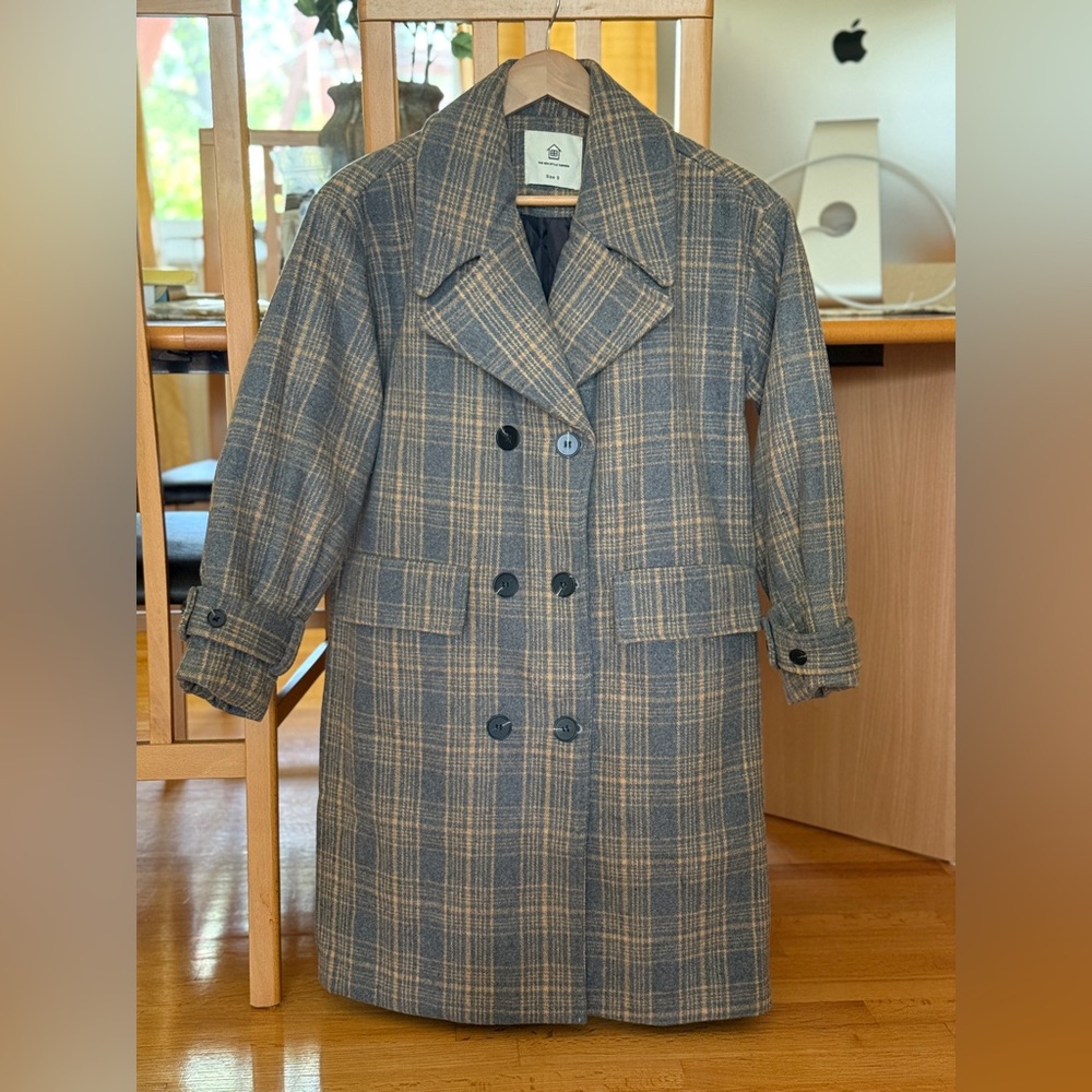 (NWOT) Plaid Double-Breasted Women's Coat